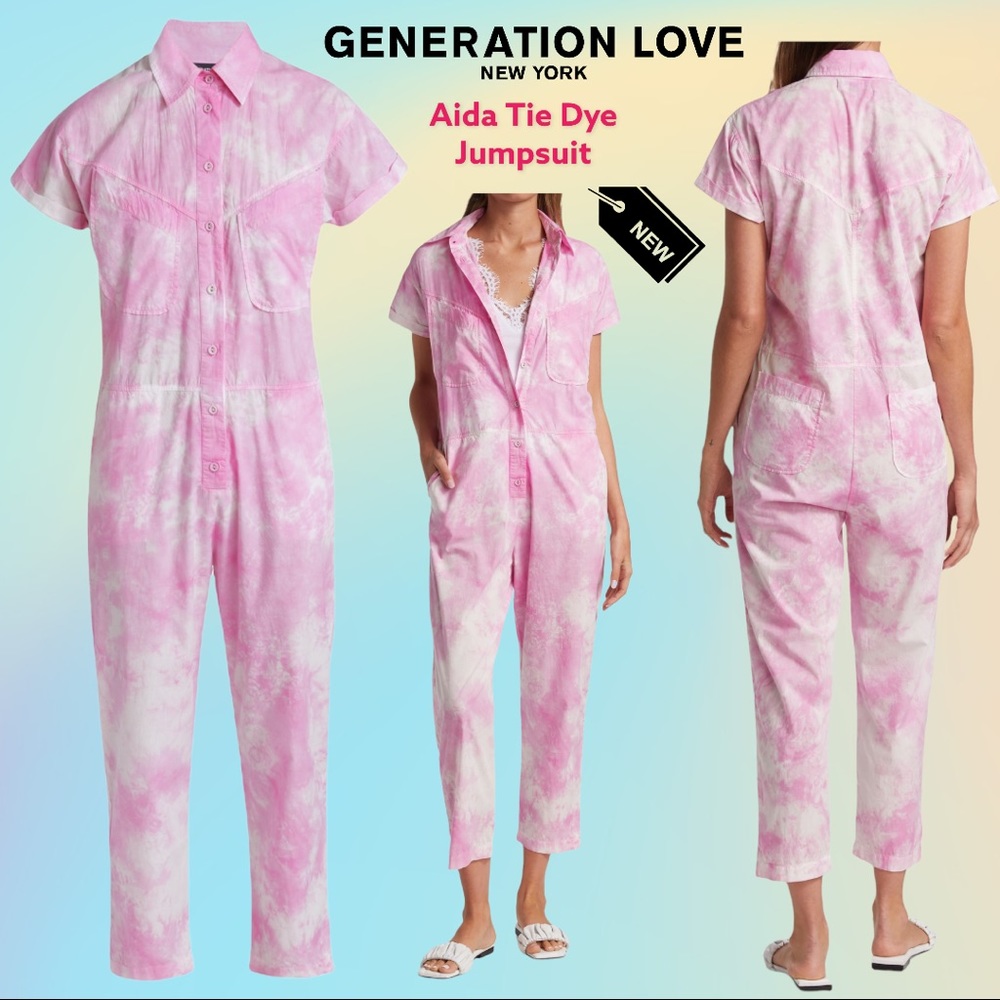 NWT Light Pink/White Generation Love Aida Jumpsuit